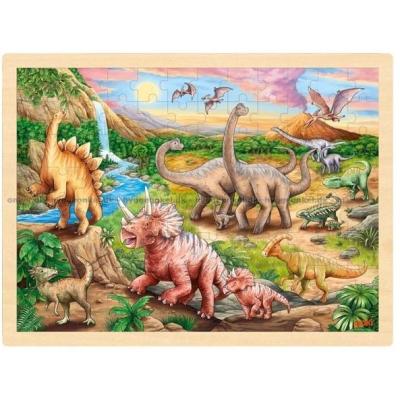 Dinosaurer på vandring - Rammepuslespil, 96 brikker