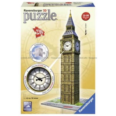 3D: Big Ben med rigtigt ur, 216 brikker