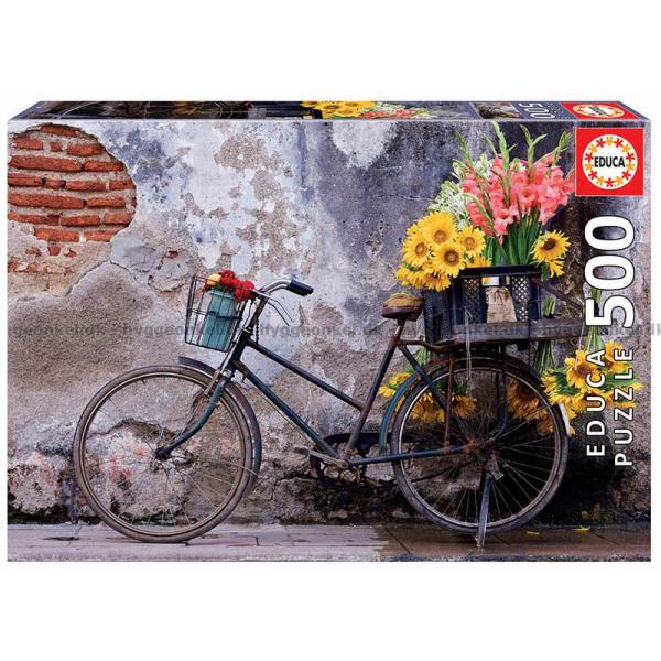 bølge kapitel upassende Cykel med blomster, 500 brikker puslespil, Educa - 17988 - 8412668179882