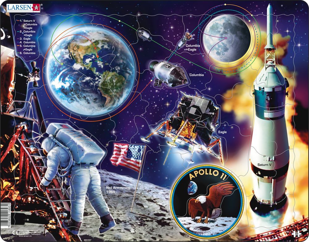 Apollo 11 - Rammepuslespil, 50 brikker