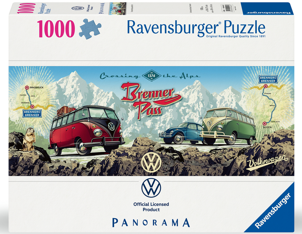 VW: Over Brennerpasset - Panorama, 1000 brikker