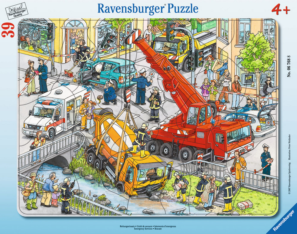 Ravensburger Puslespil - Redningsaktion - Rammepuslespil, 39 brikker