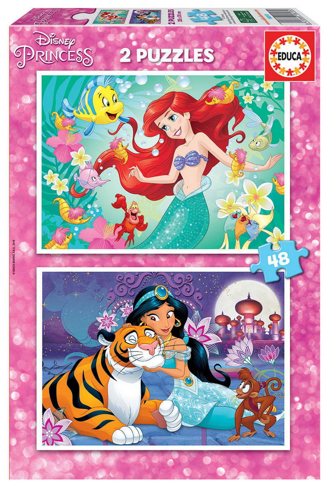 Disney Prinsesser: Ariel og Jasmin, 2x48 brikker
