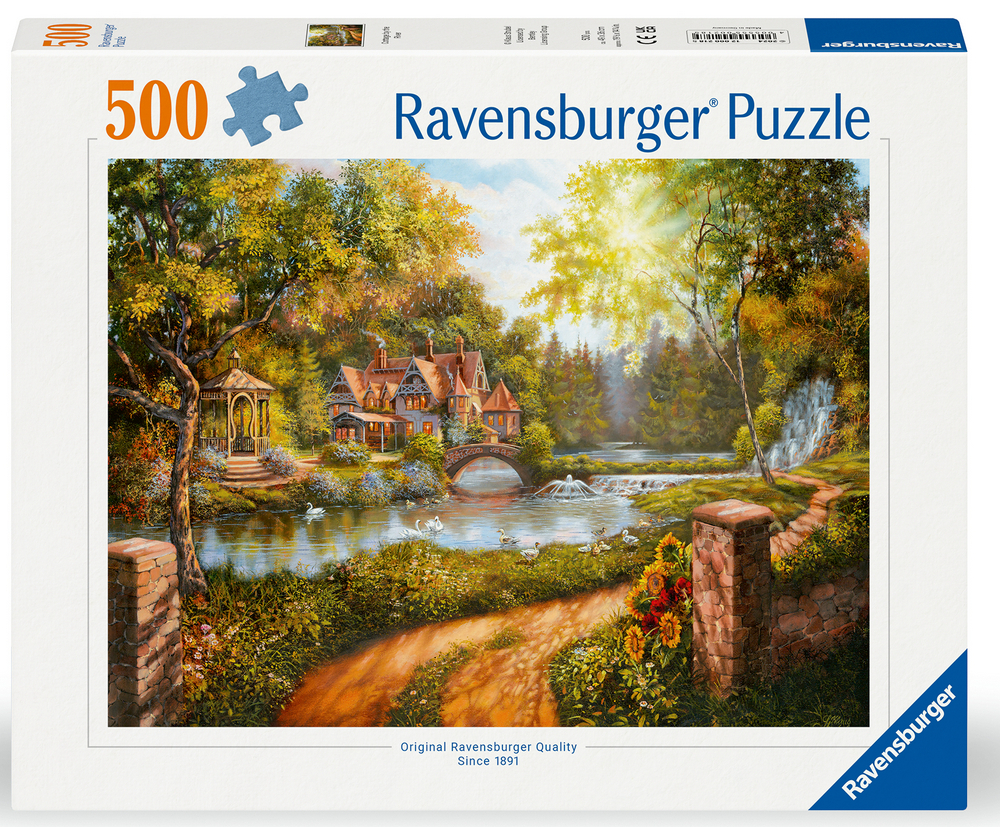 Ravensburger Puslespil - Lysthuset ved floden, 500 brikker