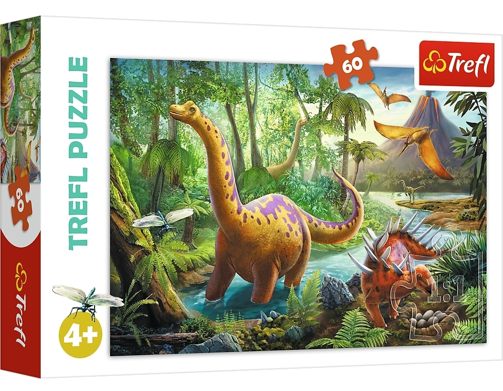 Flotte dinosaurer ved floden, 60 brikker