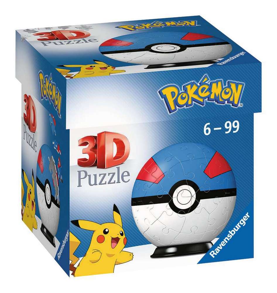 3D: Pokemon Pokeballs - Superball, 54 brikker