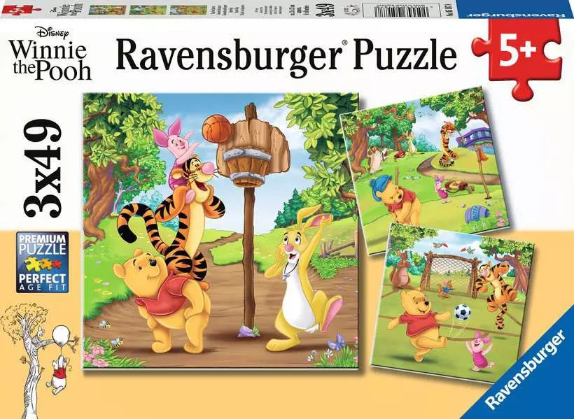 Ravensburger Puslespil - Disney: Peter Plys, 3x49 brikker