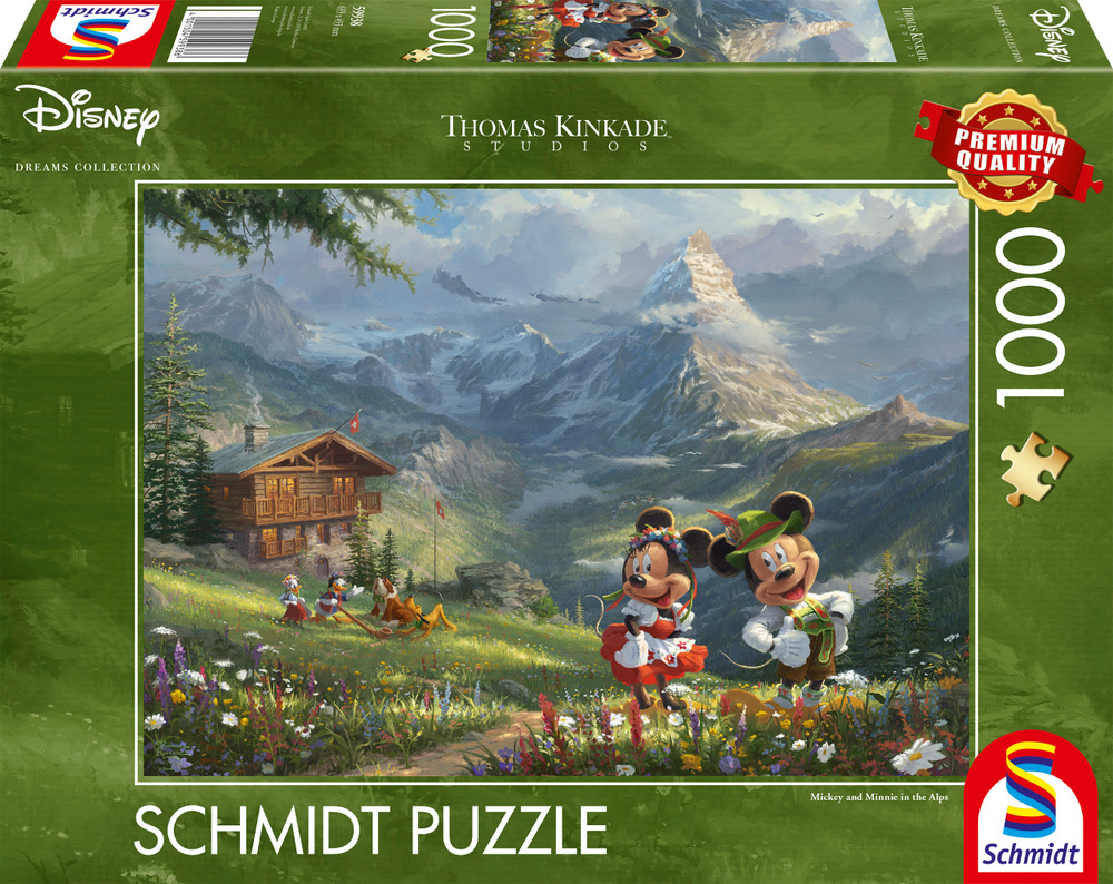 Disney: Kinkade - Mickey og Minnie i Alperne, 1000 brikker