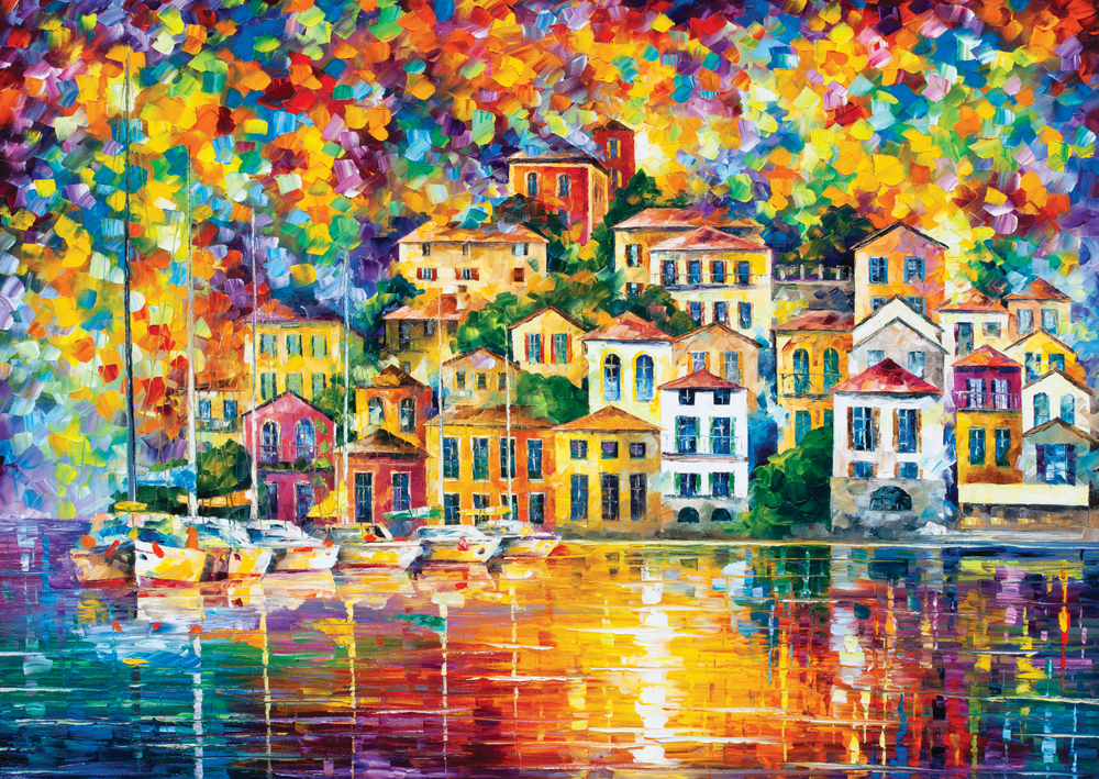 Afremov: Farverig havn, 2000 brikker