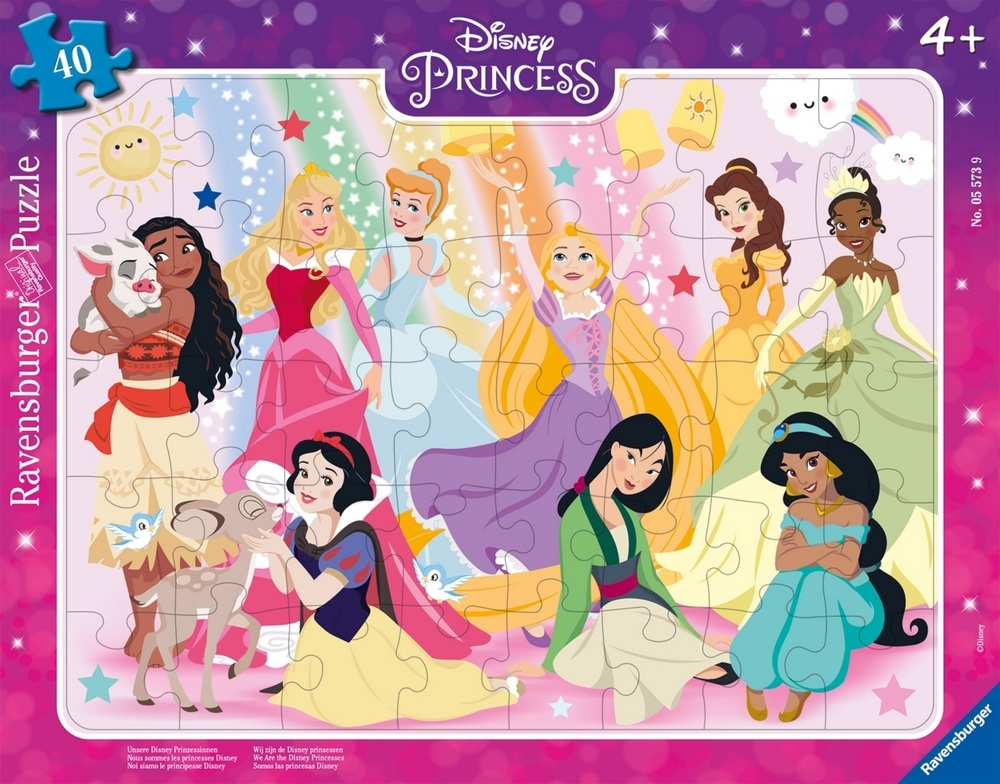 Disney prinsesser - Rammepuslespil, 40 brikker