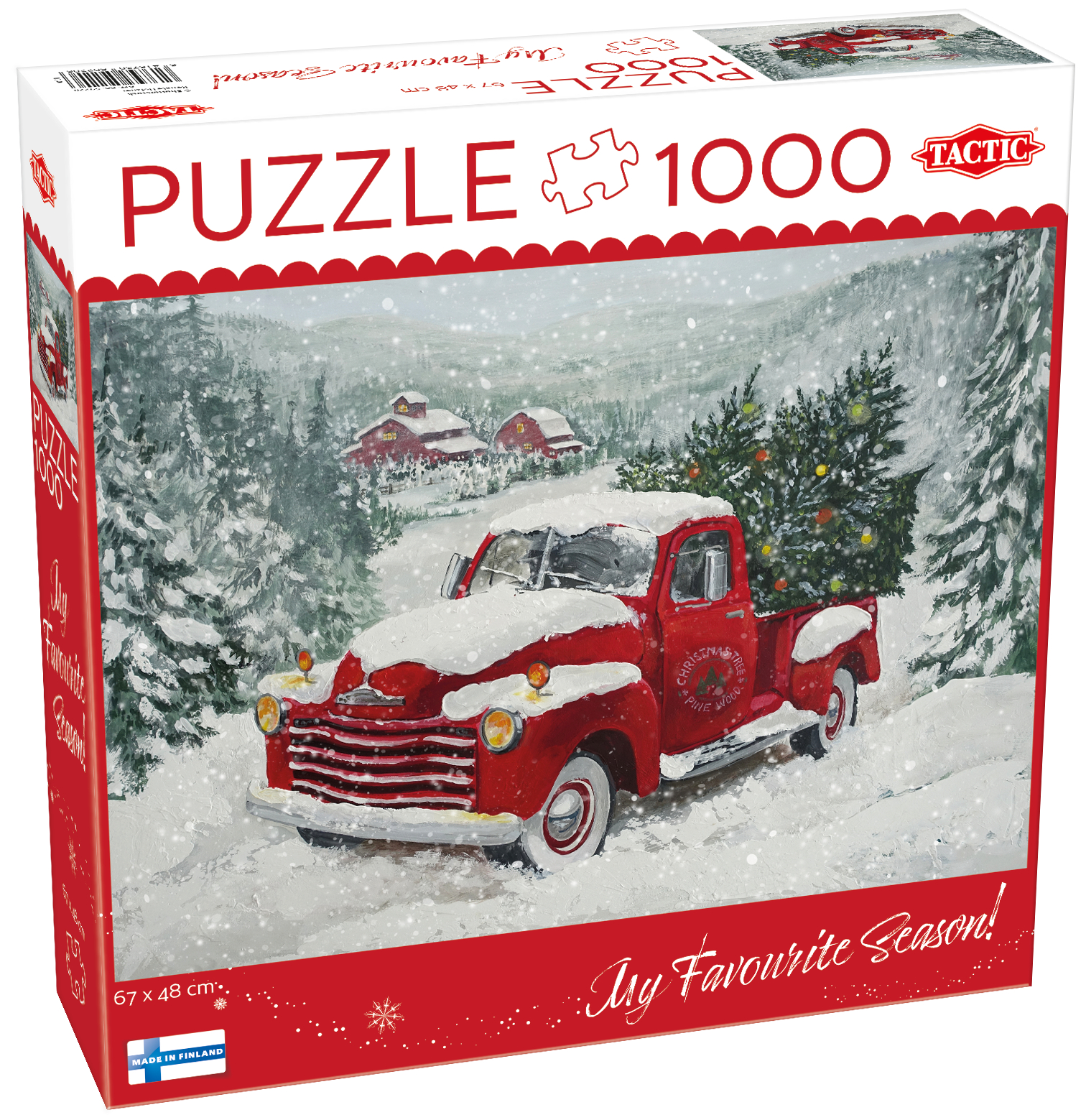 Bilen med juletræet, 1000 brikker
