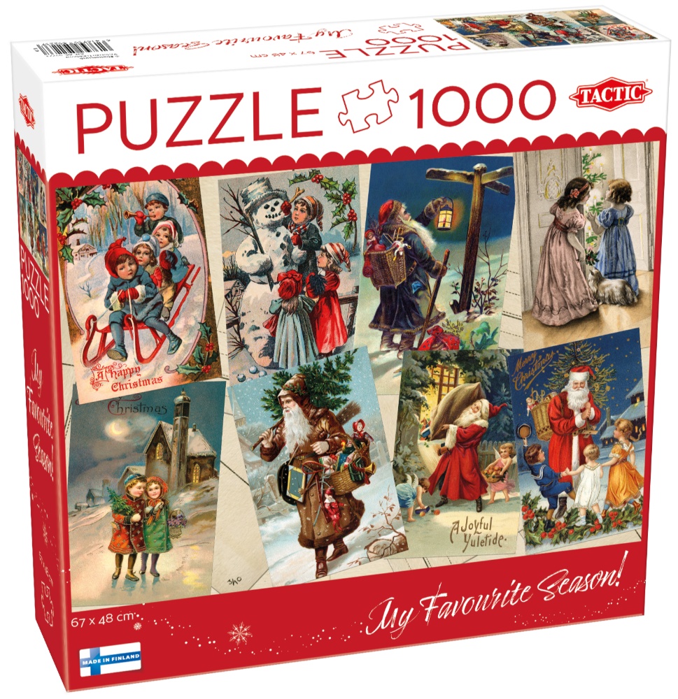 Julekort: Vintage, 1000 brikker