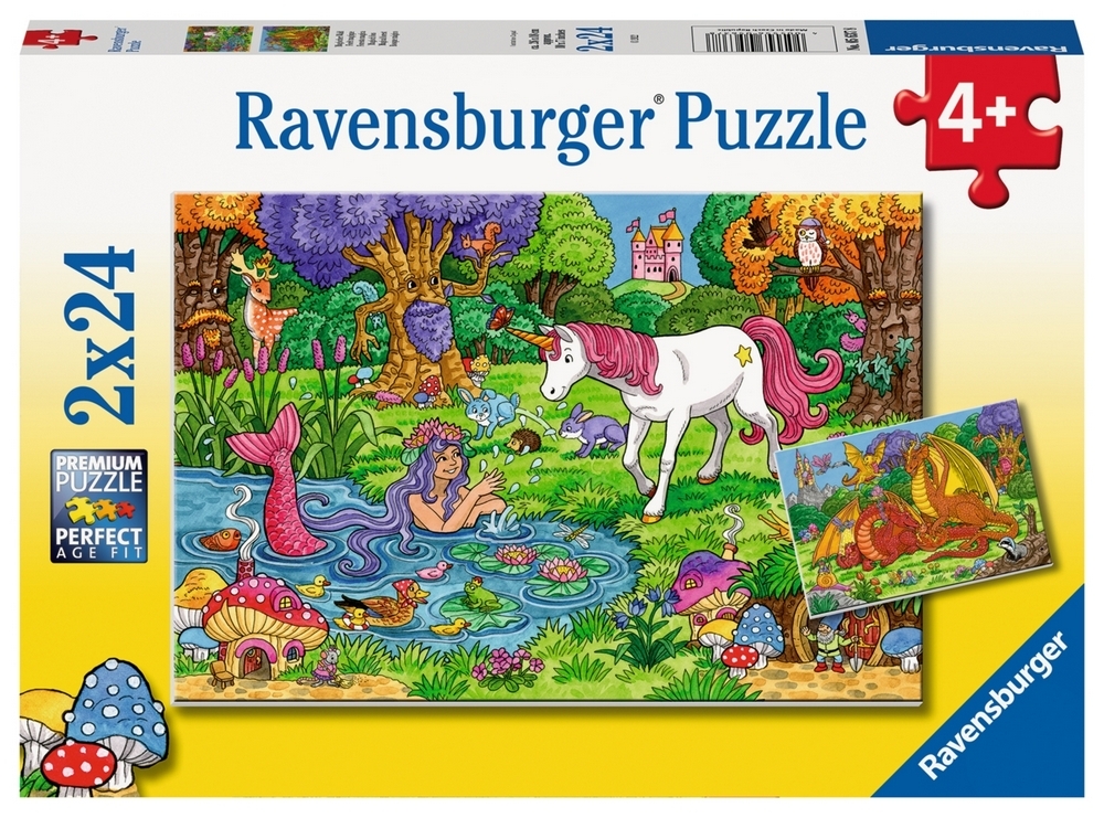 Ravensburger Puslespil - Den magiske skov, 2x24 brikker