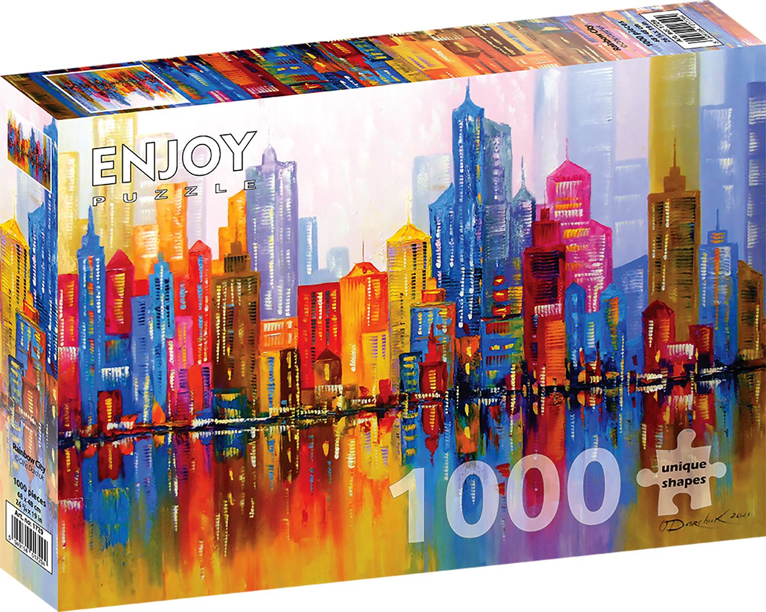 Farverig skyline, 1000 brikker
