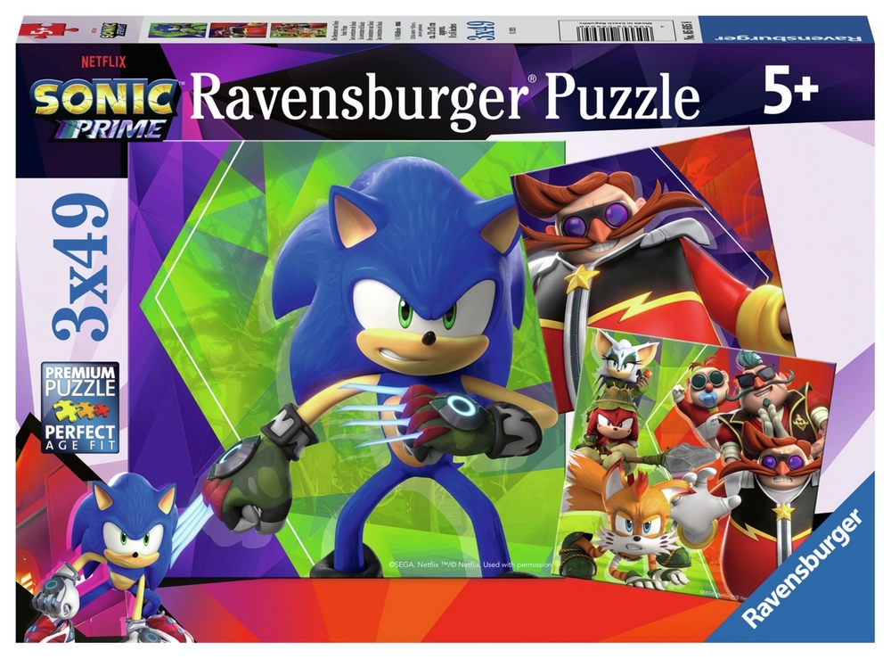 Ravensburger Puslespil - Sonic: Prime, 3x49 brikker