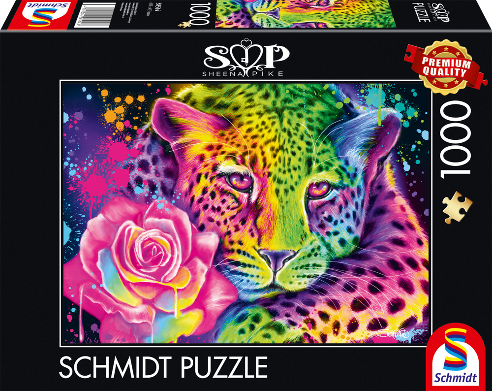 Neon: Regnbue leopard, 1000 brikker