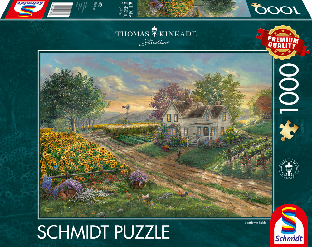 Kinkade: Solsikkemarkerne, 1000 brikker