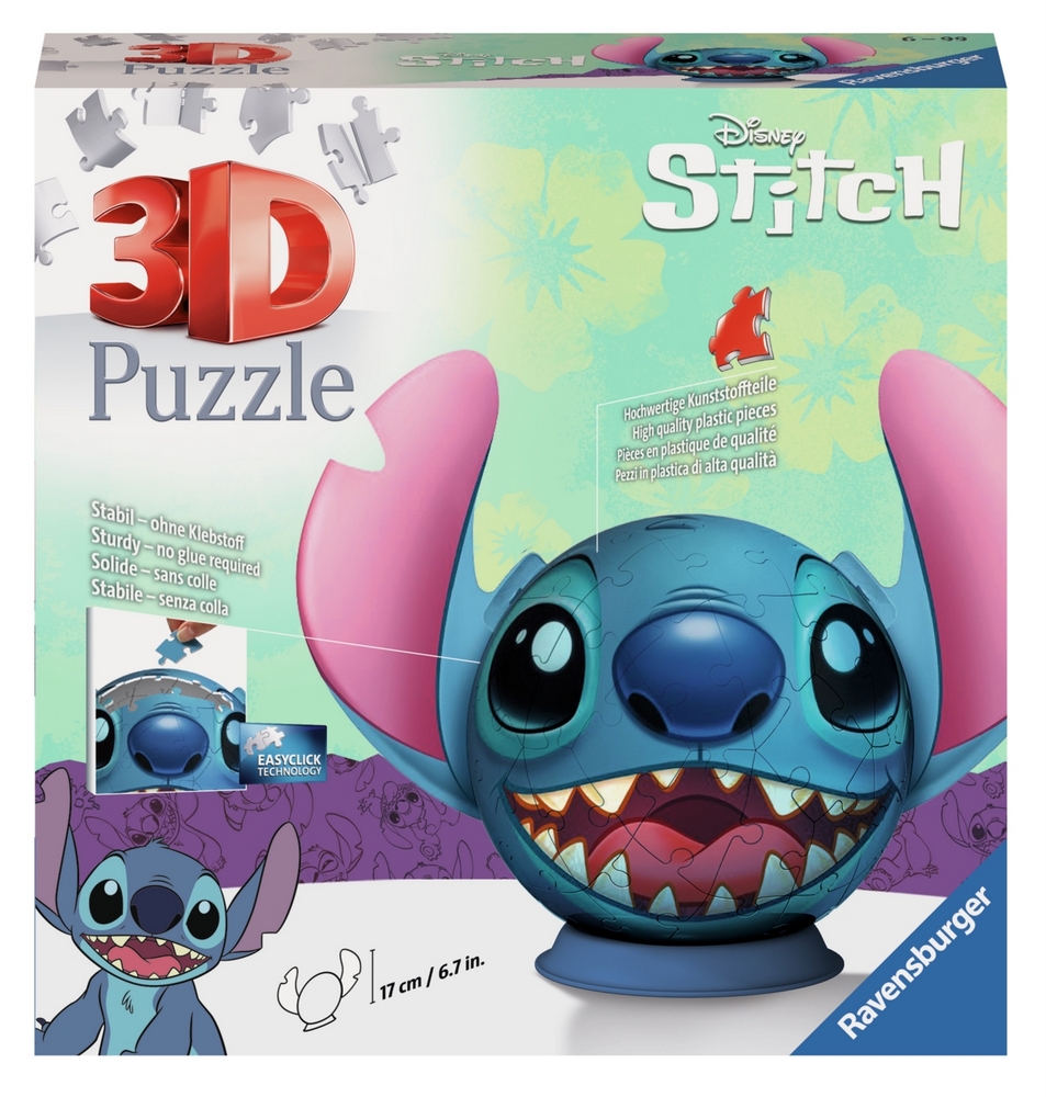Ravensburger Puslespil - 3D: Disney - Stitch, 72 brikker