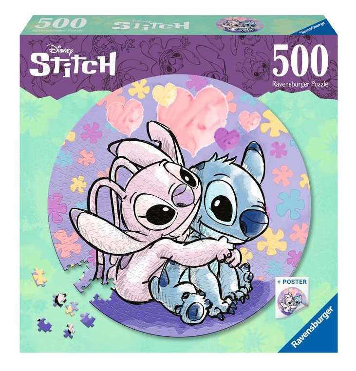 Disney: Stitch - Rundt puslespil, 500 brikker