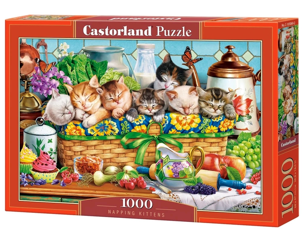 Kattene sover middagslur, 1000 brikker