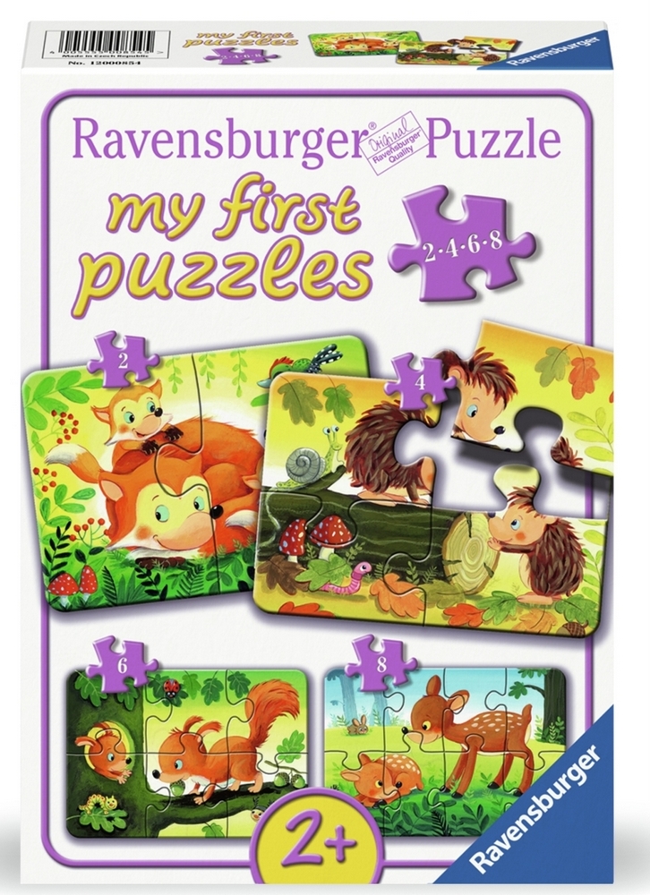 Ravensburger Puslespil - Skovens dyr, 4 i 1, 2 brikker