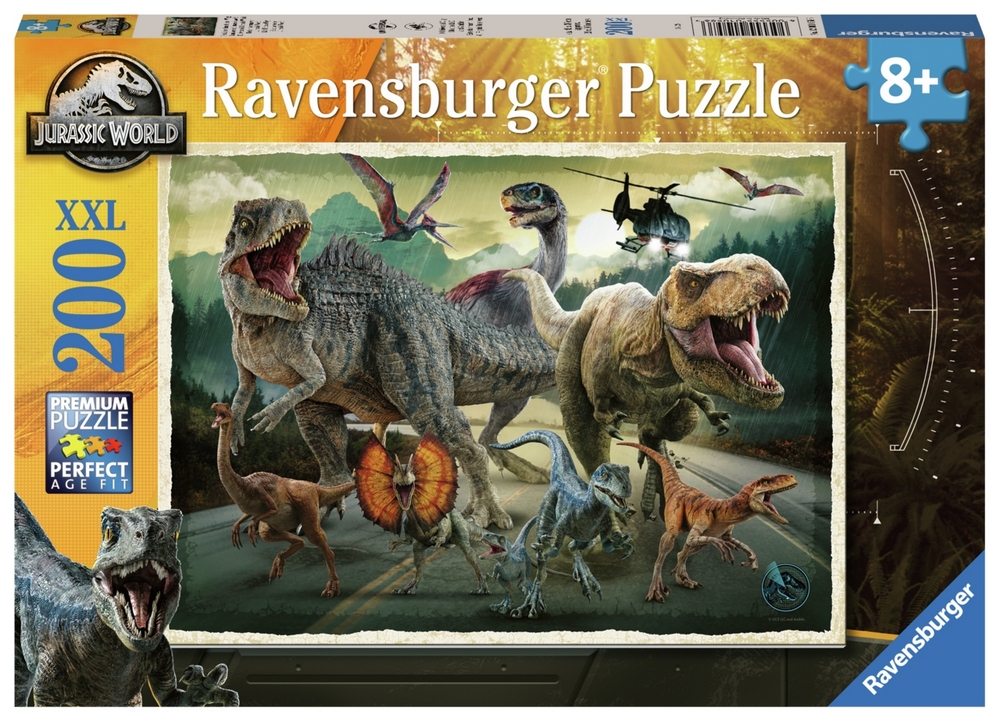 Ravensburger Puslespil - Jurassic World, 200 brikker
