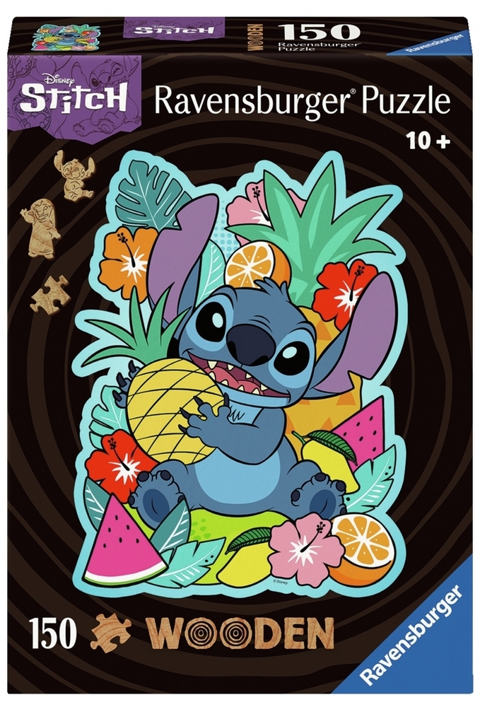 Disney: Stitch - Formet motiv - Træpuslespil, 150 brikker