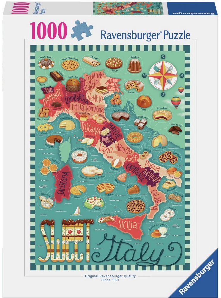 Ravensburger Puslespil - Kort over Italien, 1000 brikker