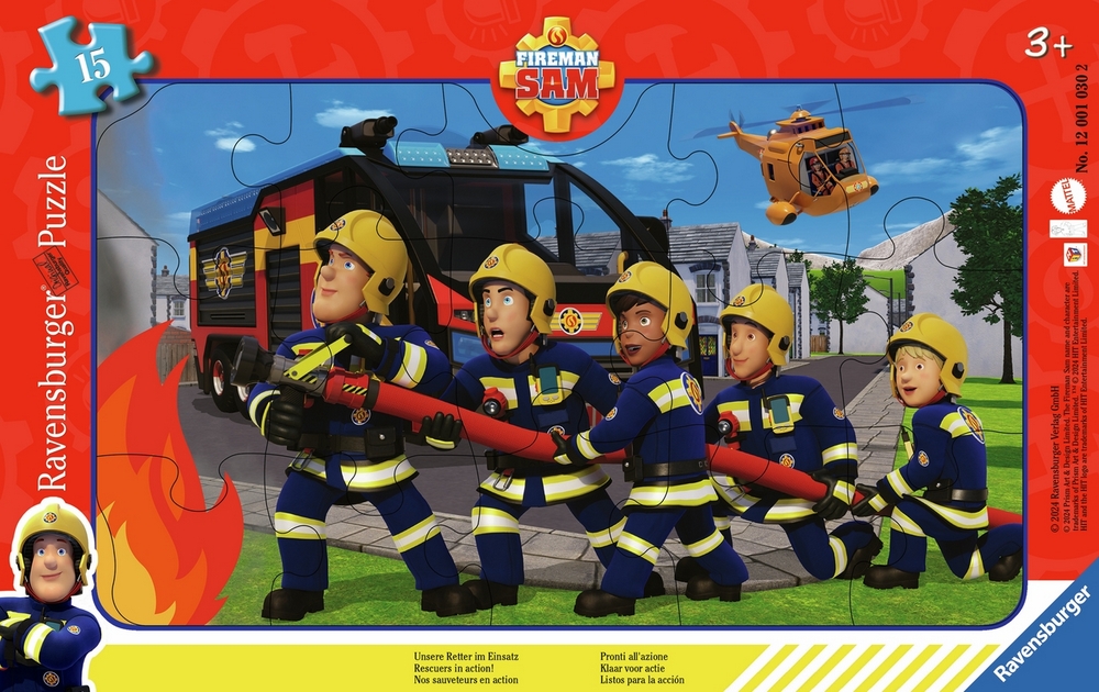Ravensburger Puslespil - Brandmand Sam - Rammepuslespil, 15 brikker