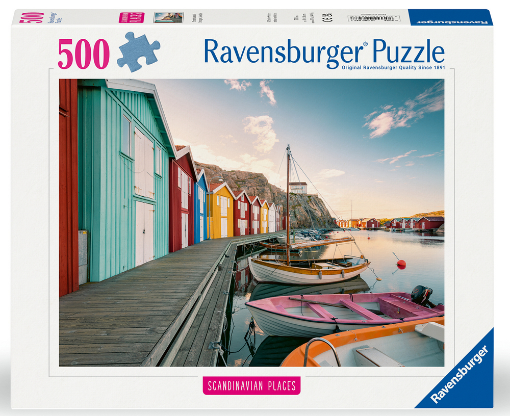 Ravensburger Puslespil - Sverige: Bådhuse i Smögen, 500 brikker