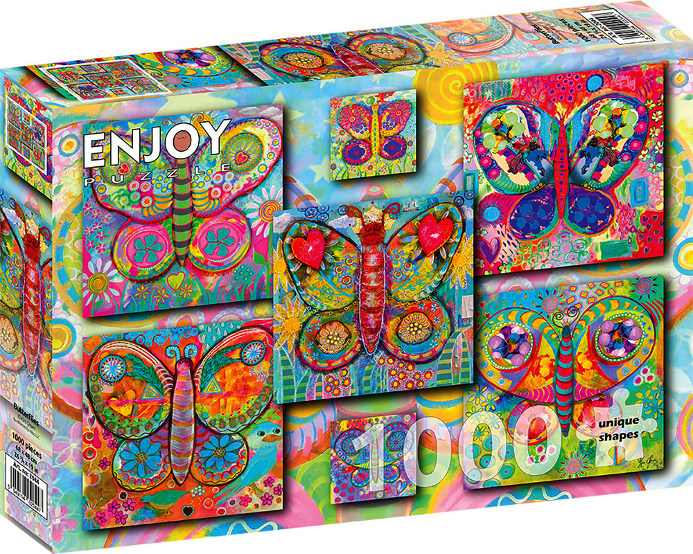 Farverige sommerfugle, 1000 brikker