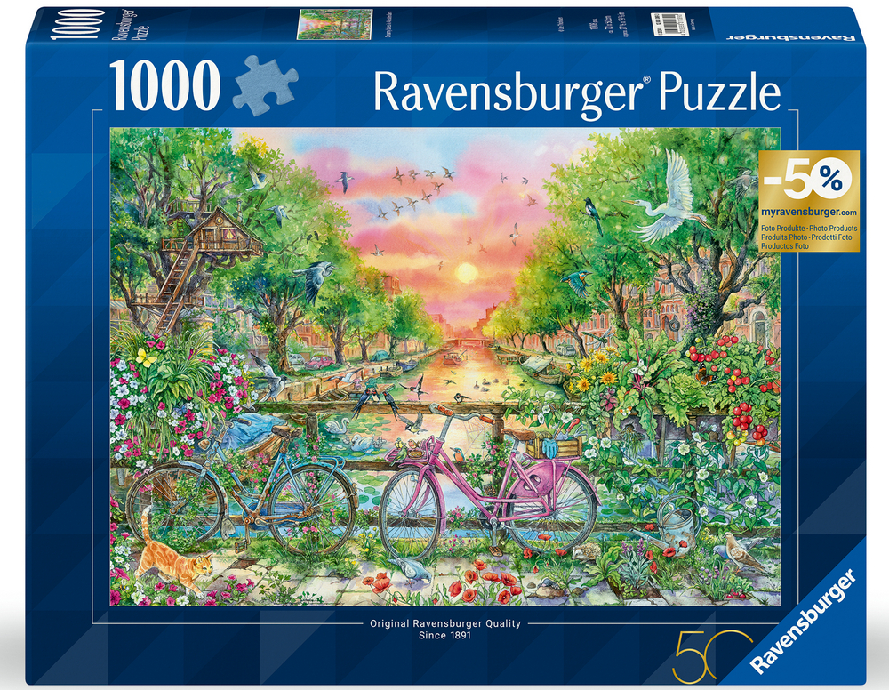 Ravensburger Puslespil - Amsterdam i Holland, 1000 brikker
