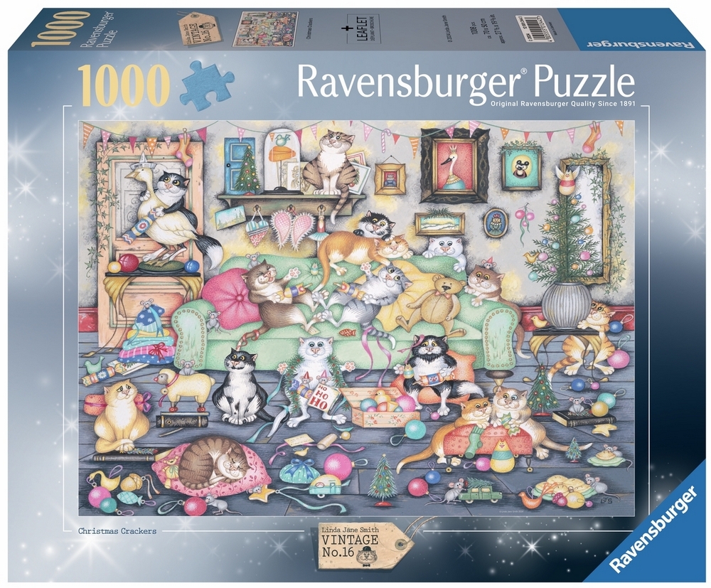 Ravensburger Puslespil - Smith: Kattene julehygger, 1000 brikker