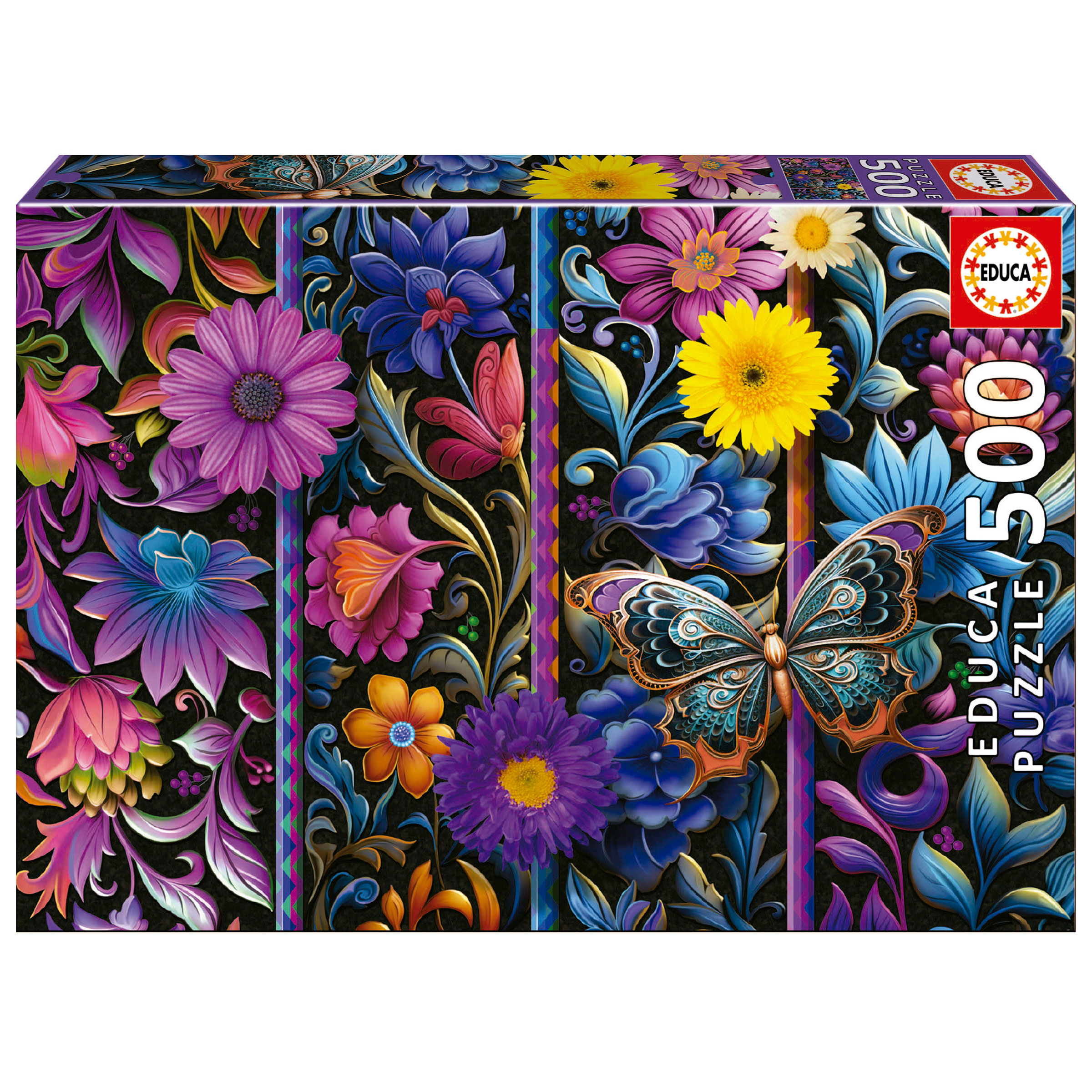 Farverige blomster, 500 brikker