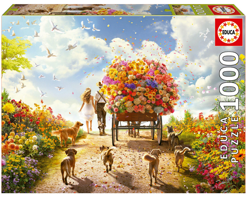 Bonito: En vogn fuld af blomster, 1000 brikker