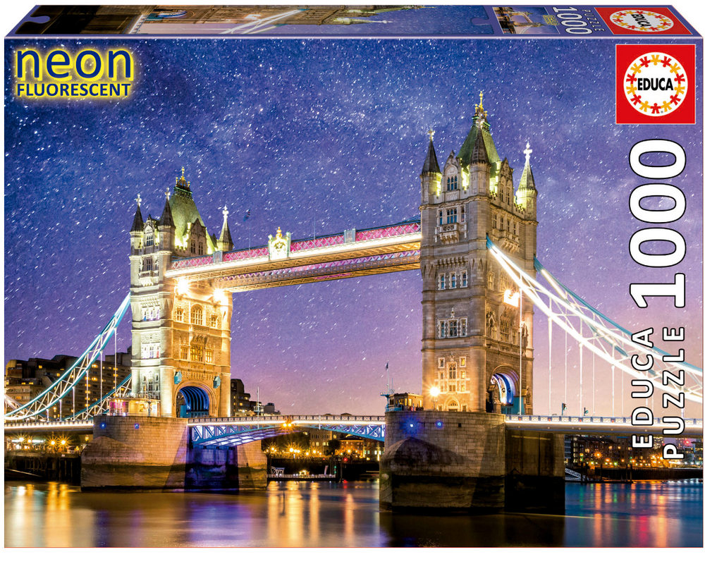 London: Tower Bridge - Lyser i mørke, 1000 brikker