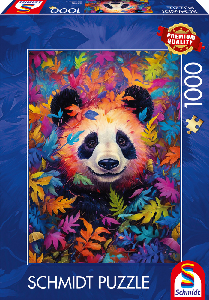 Panda blandt farverige blade, 1000 brikker