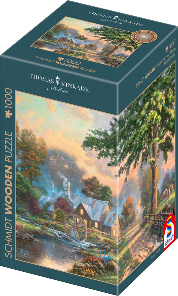 Kinkade: Vandmøllen - Træpuslespil, 1000 brikker
