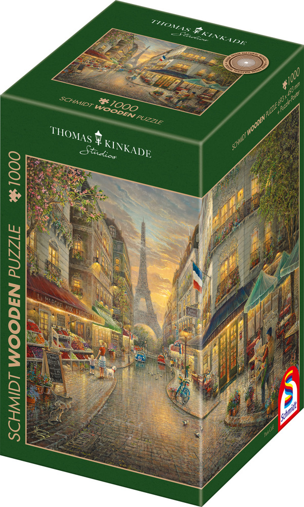 Kinkade: Cafe i Paris - Træpuslespil, 1000 brikker