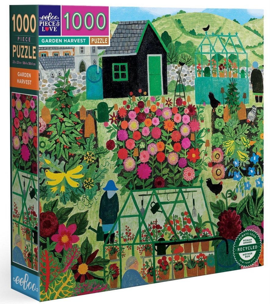 Haven med blomster, 1000 brikker