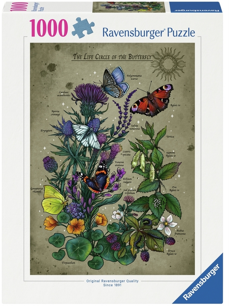 Ravensburger Puslespil - Sommerfuglens livscyklus, 1000 brikker