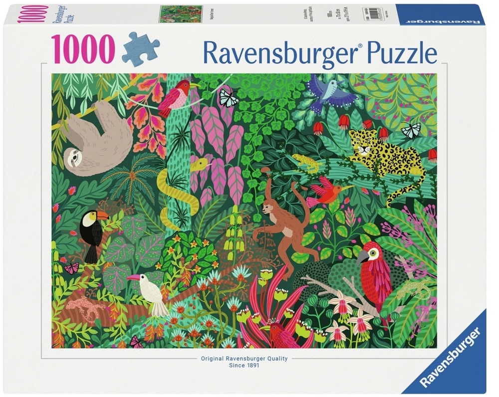 Ravensburger Puslespil - Dyrene i regnskoven, 1000 brikker