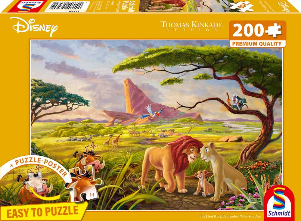 Disney: Kinkade - Løvernes konge, 200 brikker