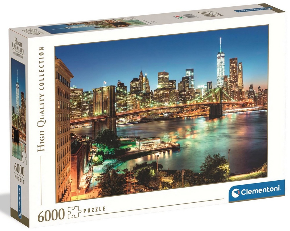 New York: Brooklyn Bridge ved aftentide, 6000 brikker
