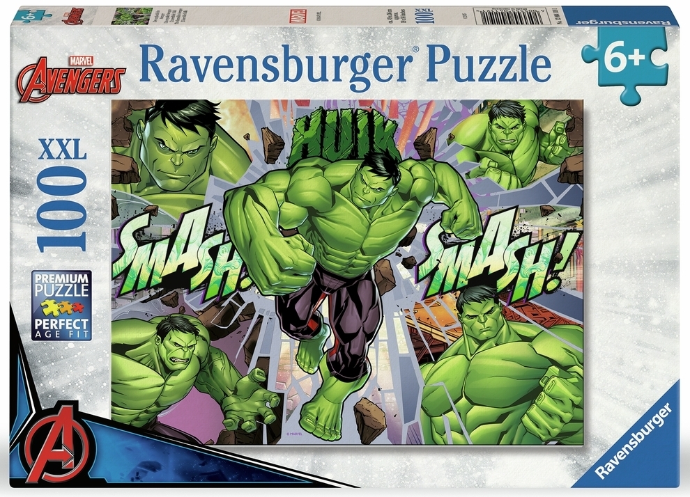 Ravensburger Puslespil - Marvel: Avengers - Hulk, 100 brikker