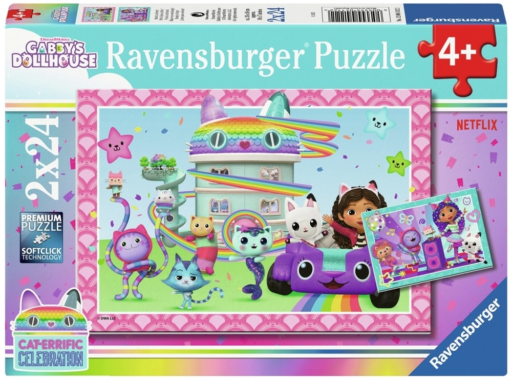 Ravensburger Puslespil - Gabbys Dukkehus: Sammen, 2x24 brikker