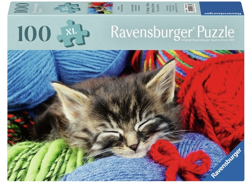 Ravensburger Puslespil - Katten blandt garnnøglen, 100 brikker