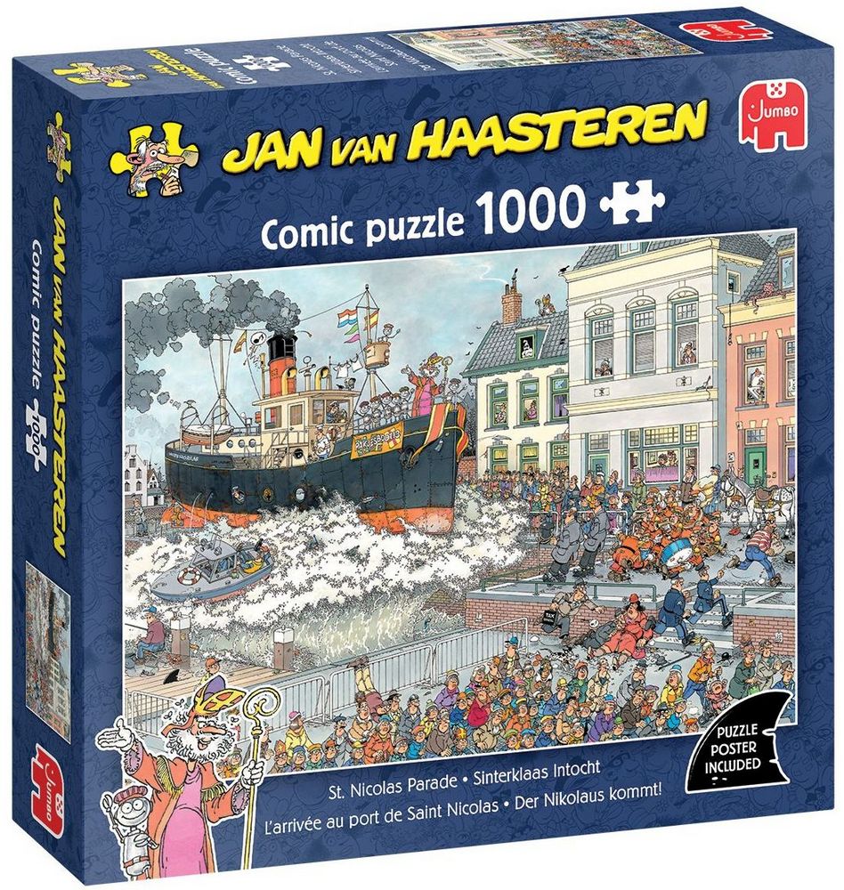 Jan Van Haasteren Puslespil - Julemandens ankomst, 1000 brikker