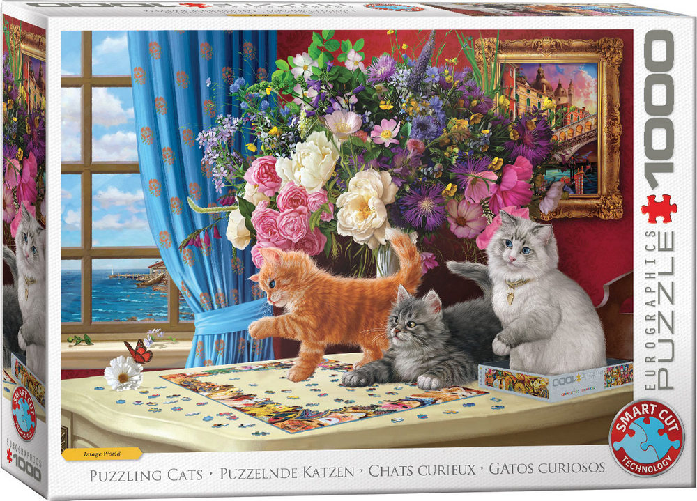 Kattene lægger puslespil, 1000 brikker