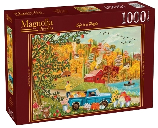 Bilen med græskar og blomster, 1000 brikker